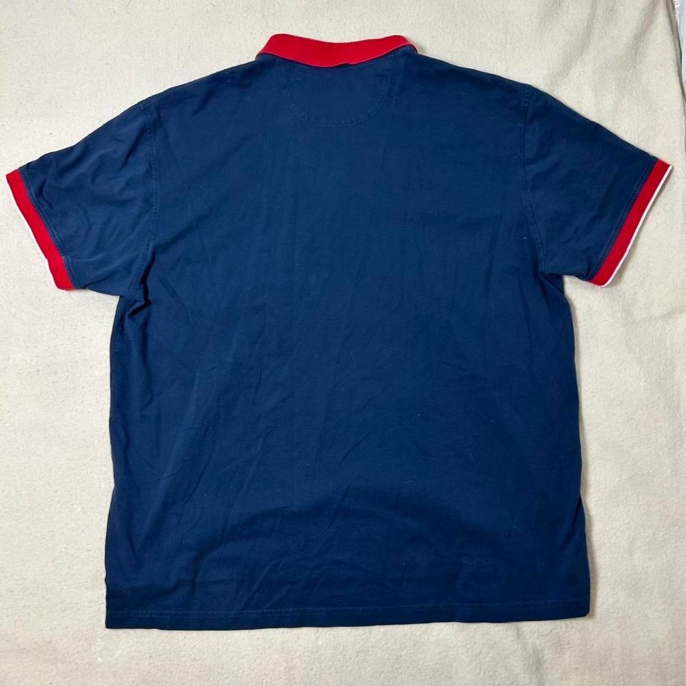 Orvis Men's Short Sleeve Navy Blue Red Pima Cotton Polo Shirt Size xxl - Picture 2 of 3